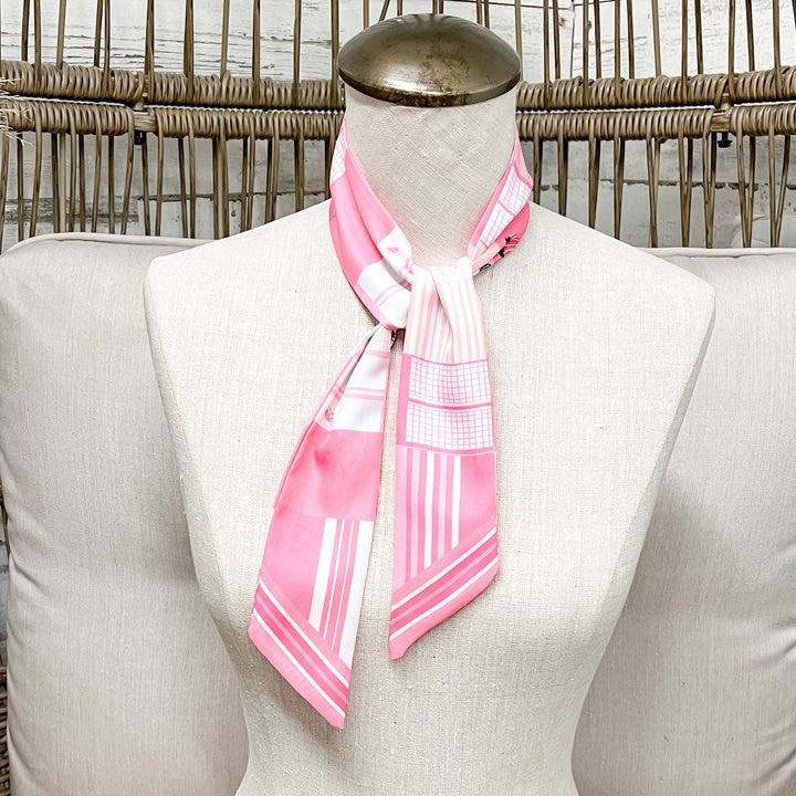 Pony Power Equestrian Twilly Scarf in Shades of Pink