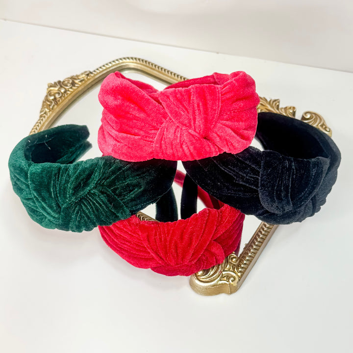 Velvet Knotted Headband in Various Colors