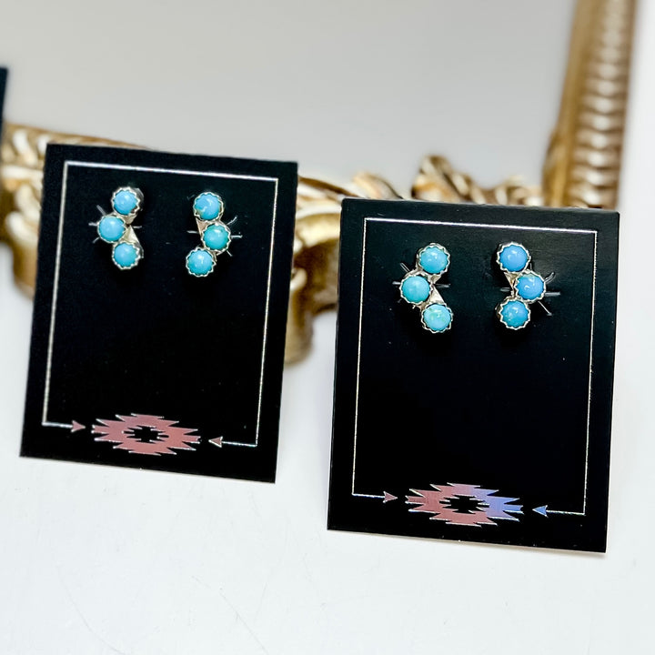 Janice Spencer | Three Stone Petit Point Kingman Turquoise Studs