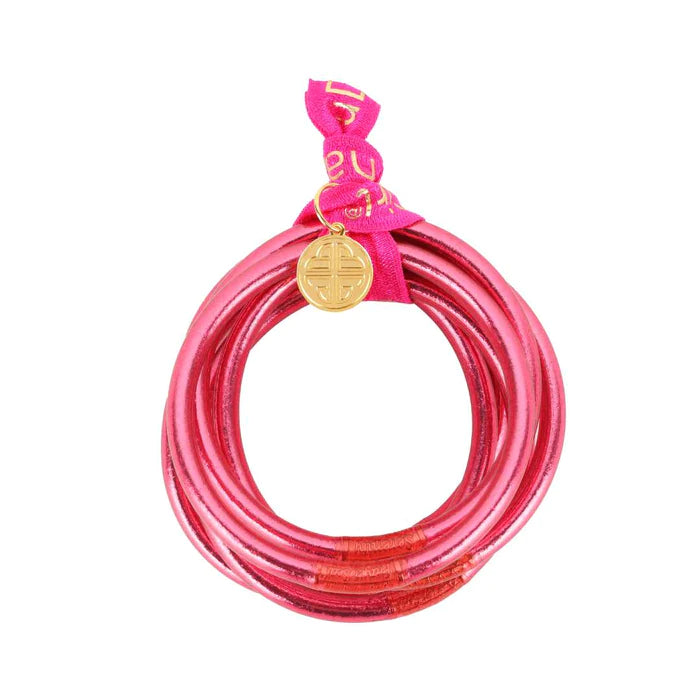 BuDhaGirl | Set of Six | All Weather Bangles in BDG Pink - Giddy Up Glamour Boutique