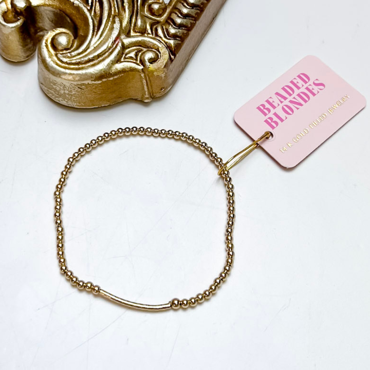 Beaded Blondes | Dainty Bar Bracelet in Gold