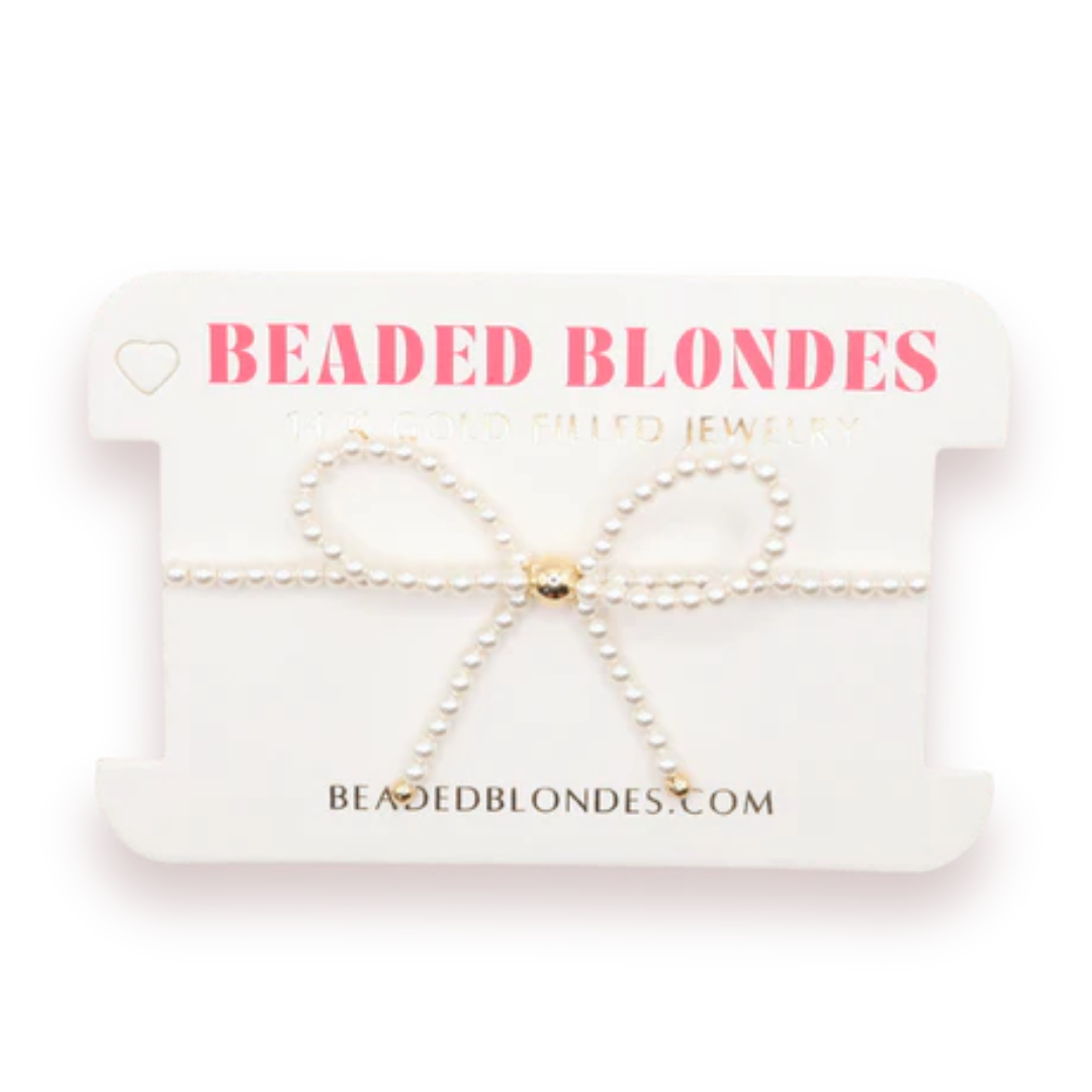 Beaded Blondes | Pearl Bow Bracelet