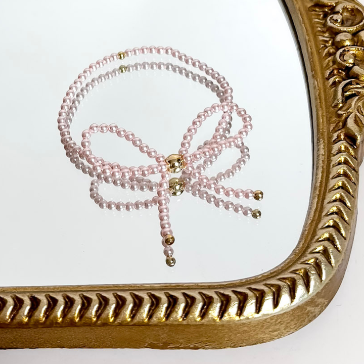 Beaded Blondes | Pink Pearl Bow Bracelet