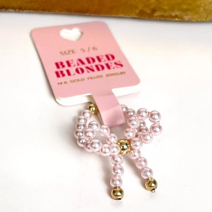 Beaded Blondes | Pink Pearl Bow Ring