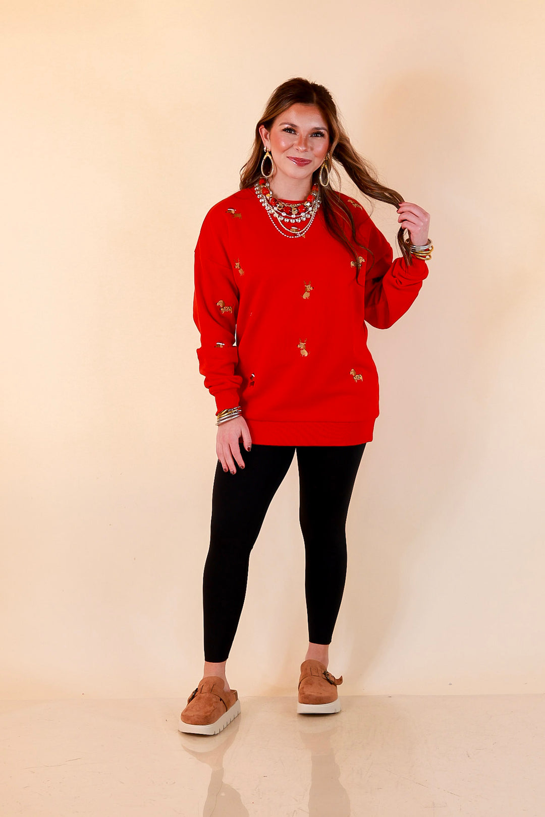 Best in Show Embroidered Dog Sweatshirt in Red