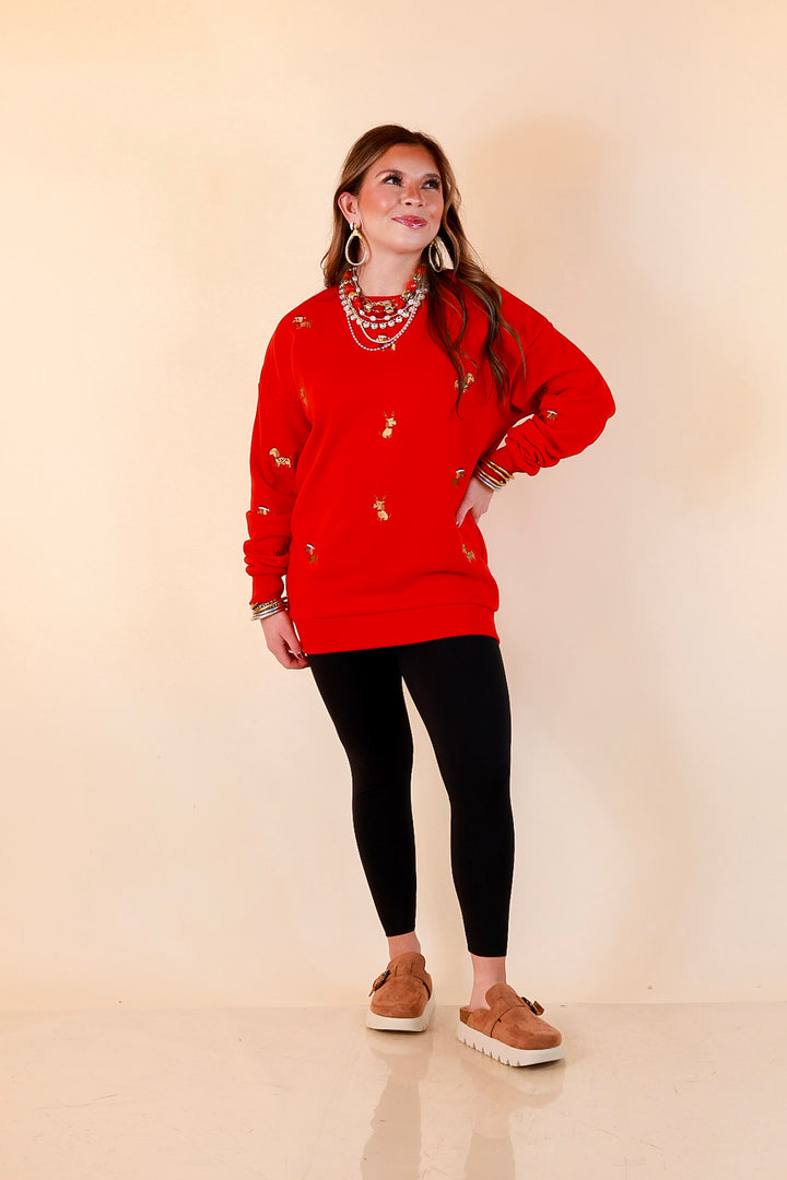 Best in Show Embroidered Dog Sweatshirt in Red