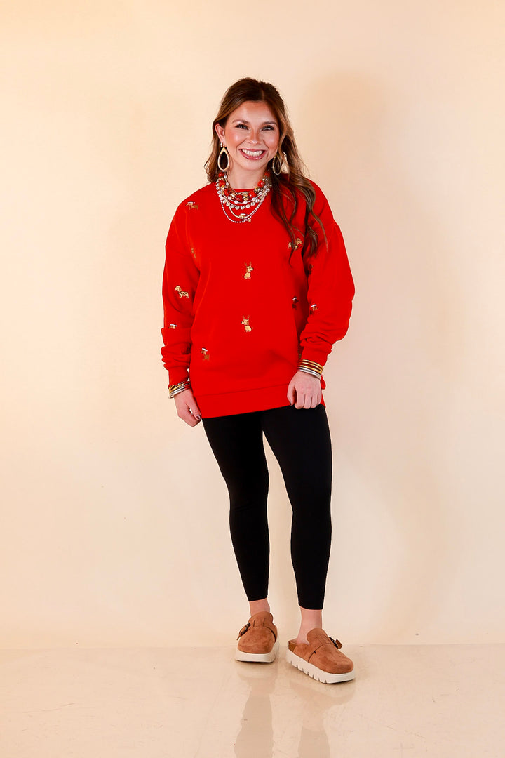 Best in Show Embroidered Dog Sweatshirt in Red