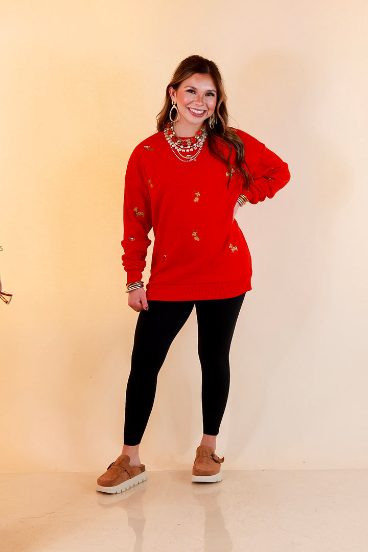 Best in Show Embroidered Dog Sweatshirt in Red
