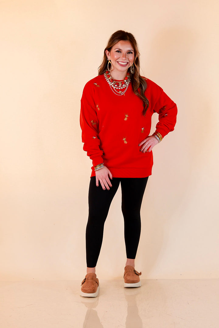 Best in Show Embroidered Dog Sweatshirt in Red
