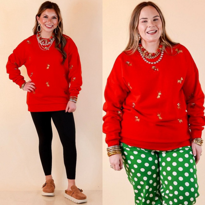 Best in Show embroidered holiday dog sweatshirt in red