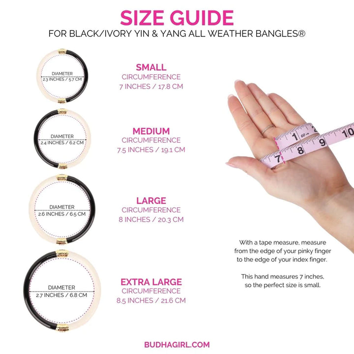 BuDhaGirl | Set of Two | Yin & Yang All Weather Bangles in Black/Ivory - Giddy Up Glamour Boutique