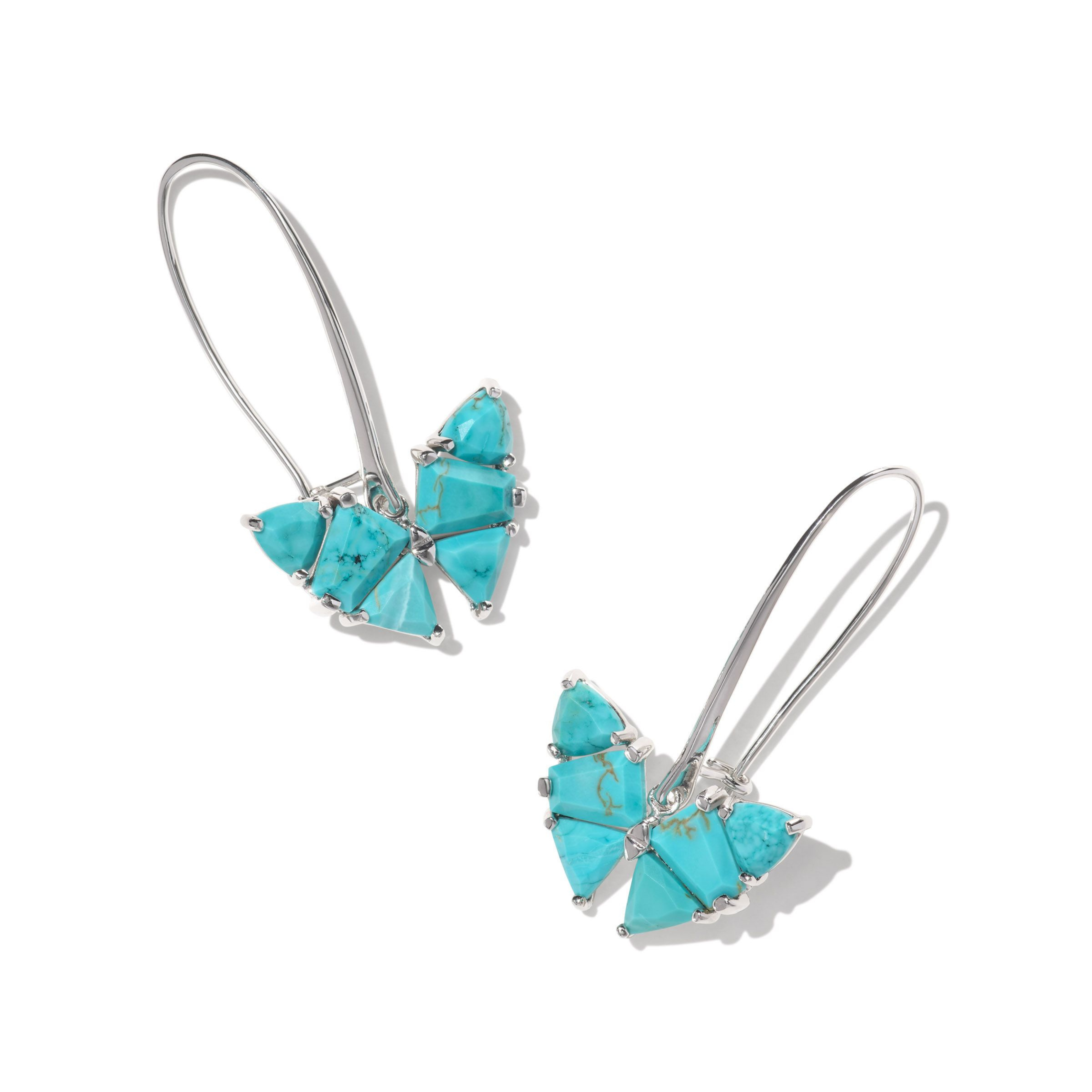 Kendra Scott | Blair Butterfly Drop Silver Earrings in Variegated Turquoise