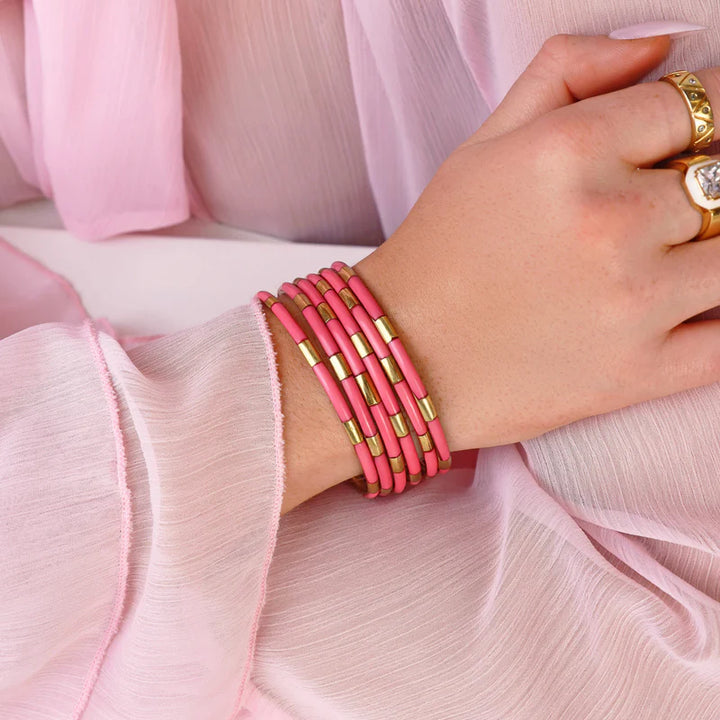 BuDhaGirl | Set of Six | Veda Bangles in Blush Pink