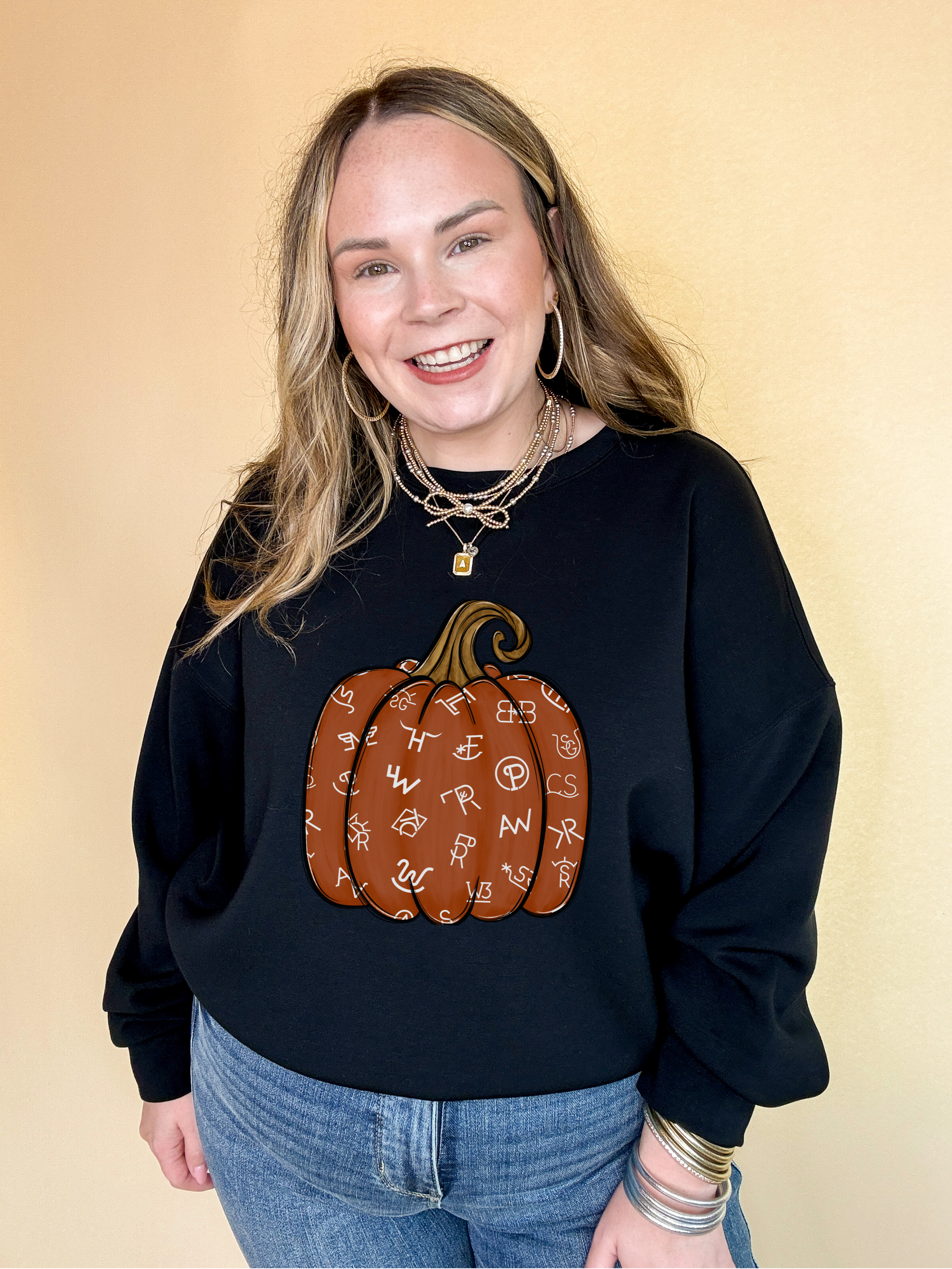 Online Exclusive | Brown Branded Icon Pumpkin Graphic Sweatshirt in Multiple Color Options