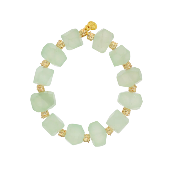 BuDhaGirl | Seafoam Beaded Bracelet in Mint Blue