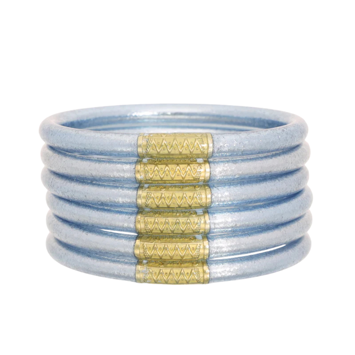 BuDhaGirl | Set of Six | All Weather Bangles in Celeste Blue