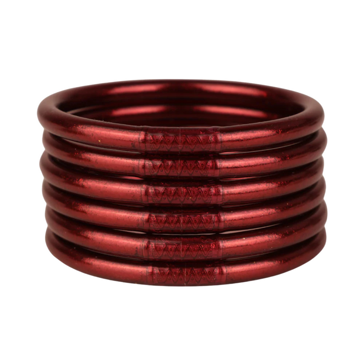 BuDhaGirl | Set of Six | All Weather Bangles in Merlot