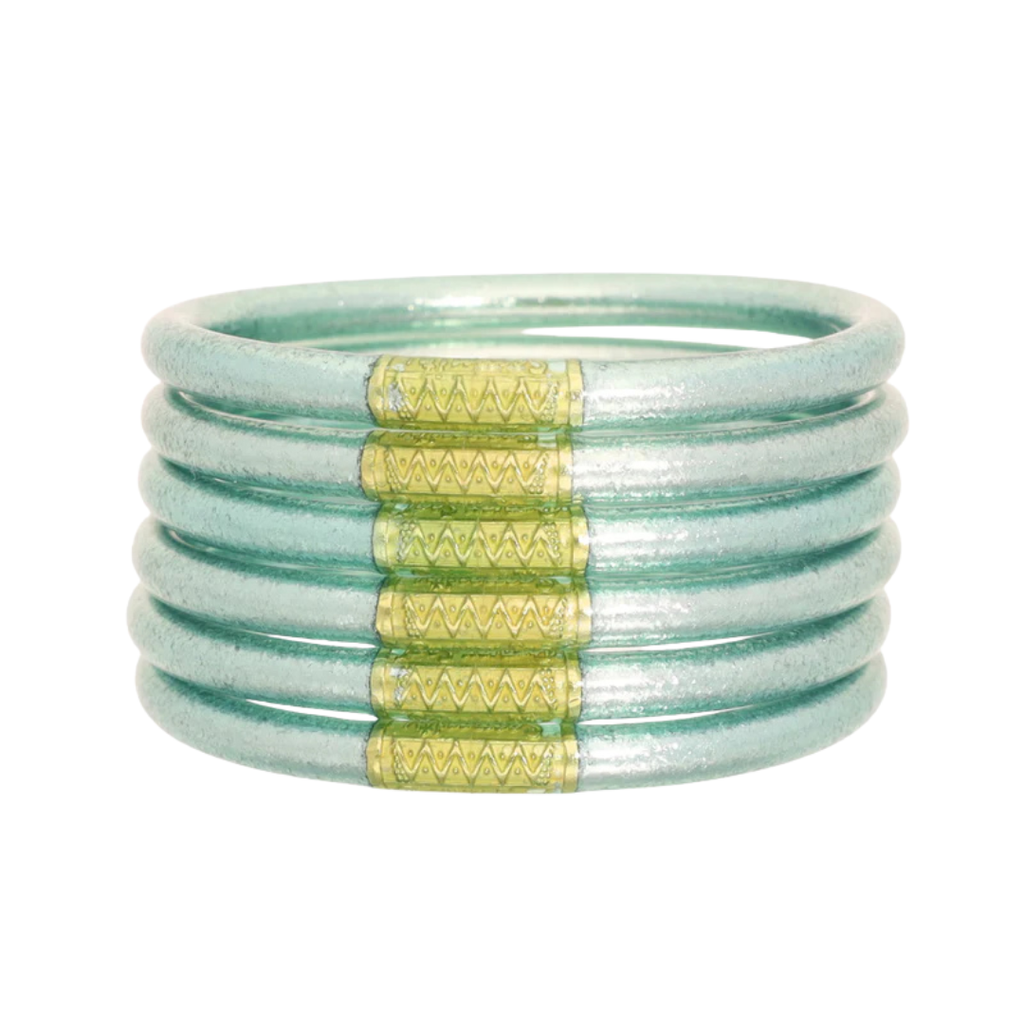 BuDhaGirl | Set of Six | All Weather Bangles in Mint Blue – Giddy