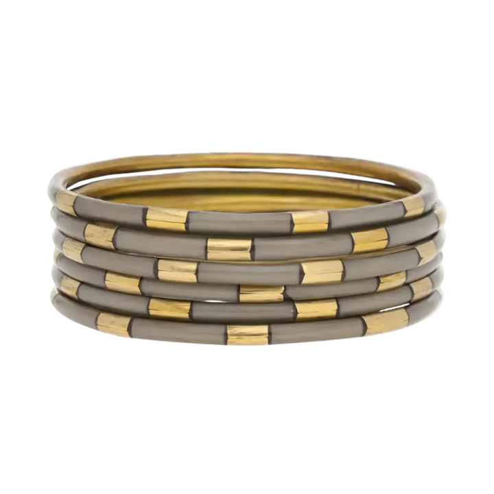 BuDhaGirl | Set of Six | Veda Bangles in Ash