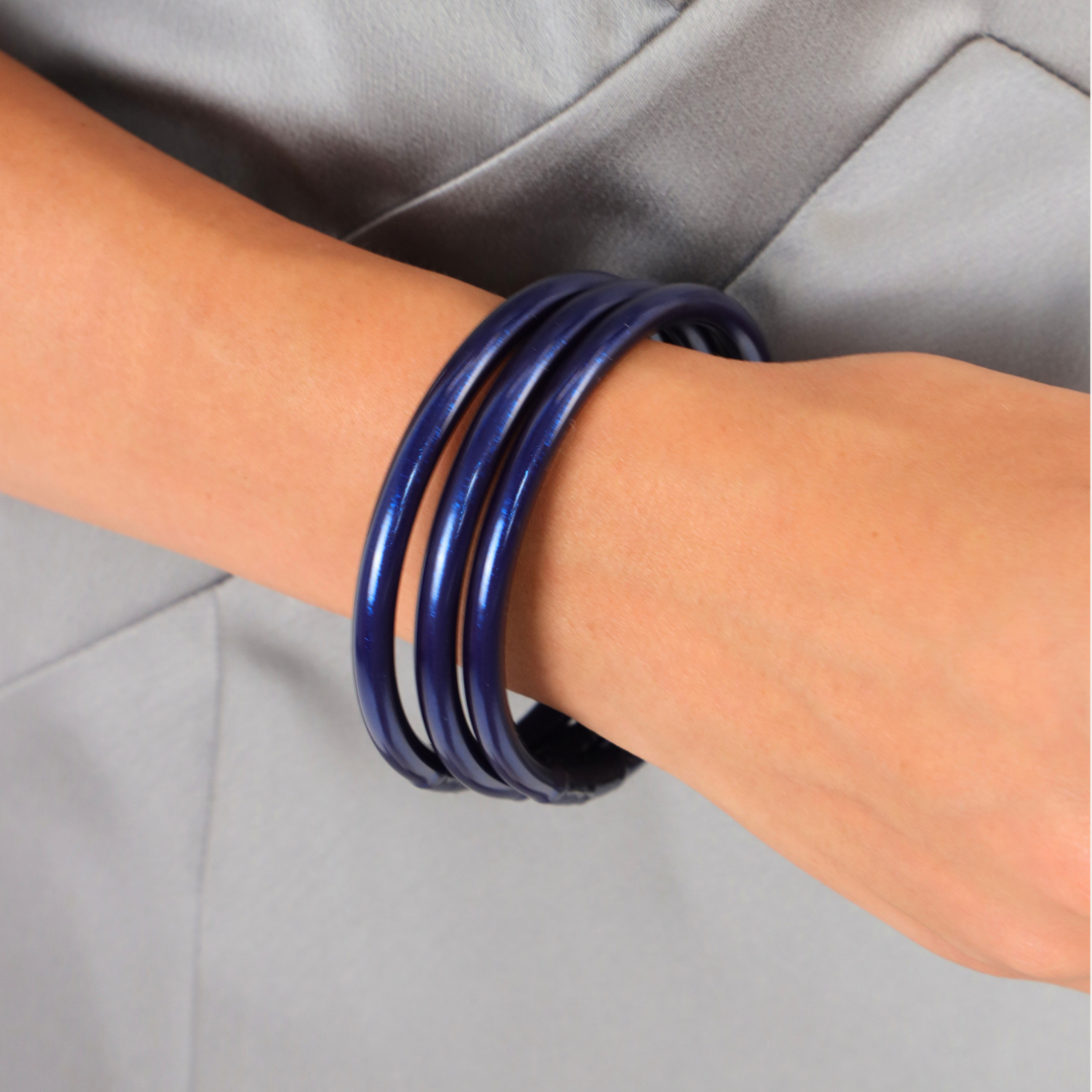 BuDhaGirl | Set of Three | All Weather Bangles in Midnight Blue