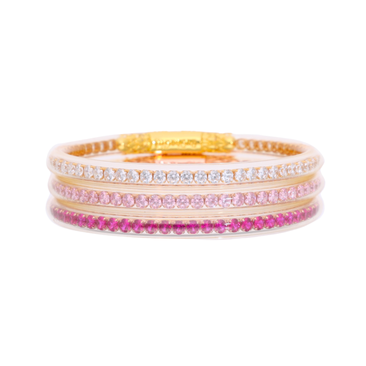 BuDhaGirl | Set of Three | Three Queens All Weather Bangles in Sweet Sparkle Stack