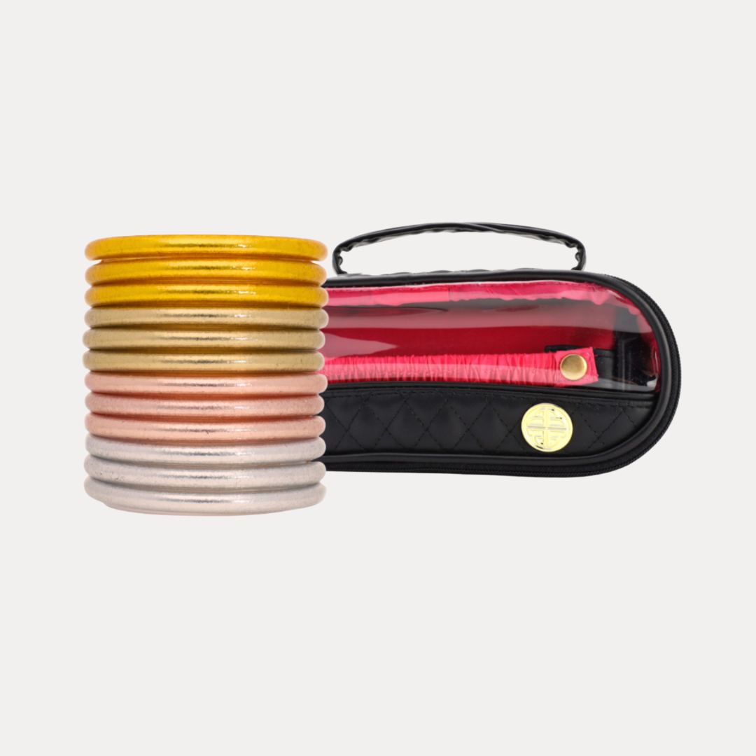 BuDhaGirl | Set of 12 | All Weather Bangles Holiday Gift Bundle in Black - Giddy Up Glamour Boutique