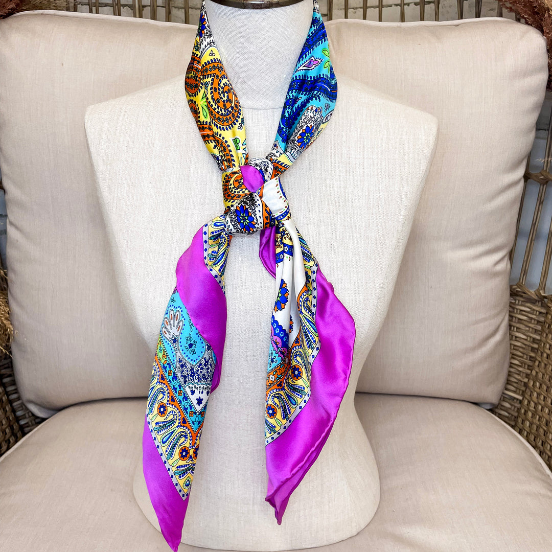 Wyoming Traders | Byzantine Charmeuse Silk Wild Rag Purple