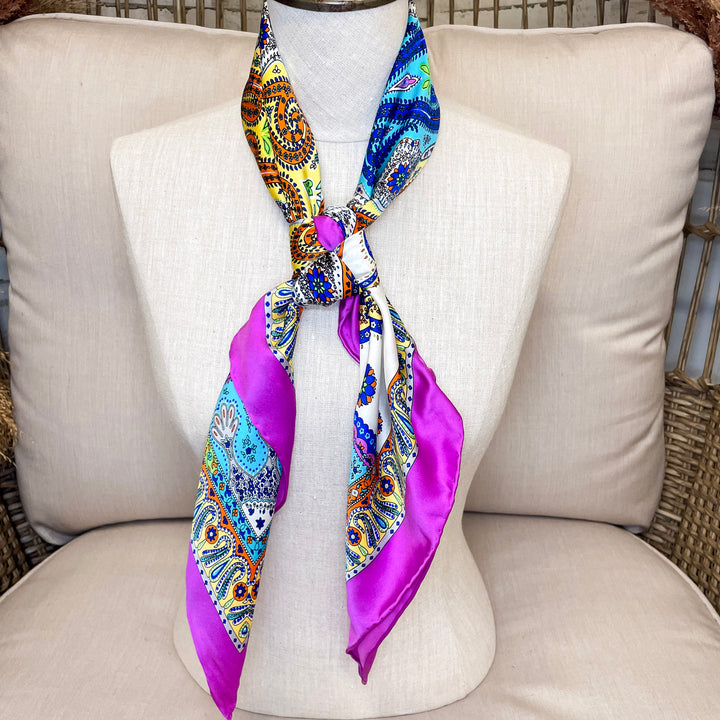 Wyoming Traders | Byzantine Charmeuse Silk Wild Rag Purple