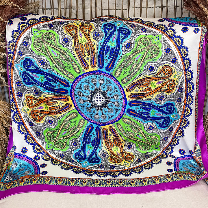 Wyoming Traders | Byzantine Charmeuse Silk Wild Rag Purple