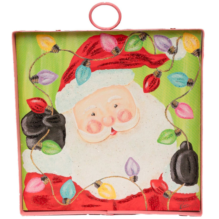The Round Top Collection | Mini Gallery Art Kross Merry &amp; Bright Santa &amp; Bulbs