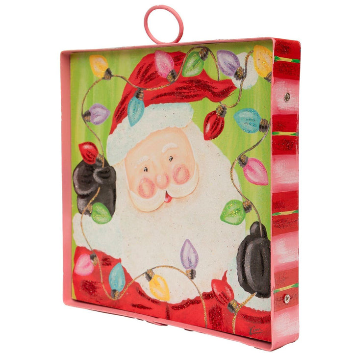 The Round Top Collection | Mini Gallery Art Kross Merry &amp; Bright Santa &amp; Bulbs