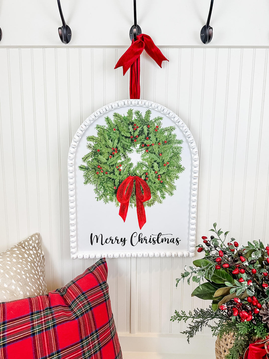 The Round Top Collection | Gallery Wood Merry Christmas Framed Wreath Print