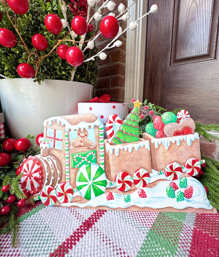 The Round Top Collection | Snowy Gingerbread Train