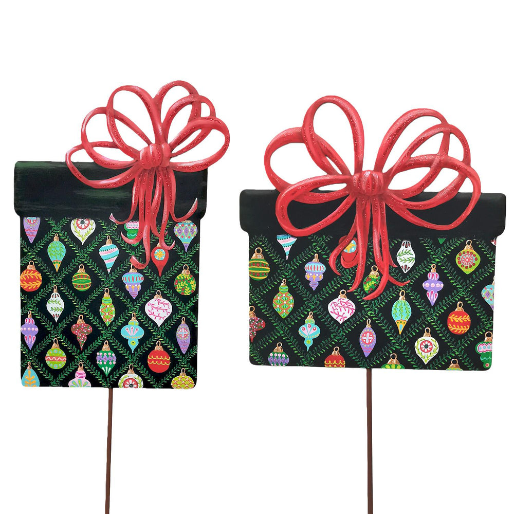 The Round Top Collection | Merry & Bright Gifts Wrapped in Ornament Paper Set of 2