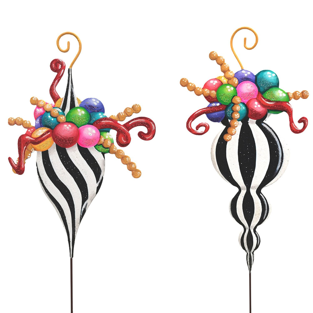 The Round Top Collection | Small Merry & Bright Finial Ornaments Set of 2