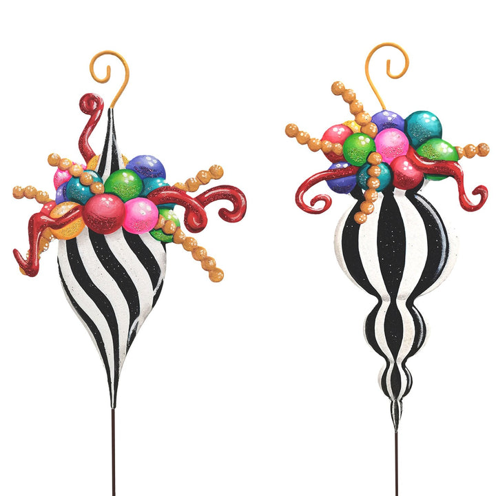 The Round Top Collection | Small Merry &amp; Bright Finial Ornaments Set of 2