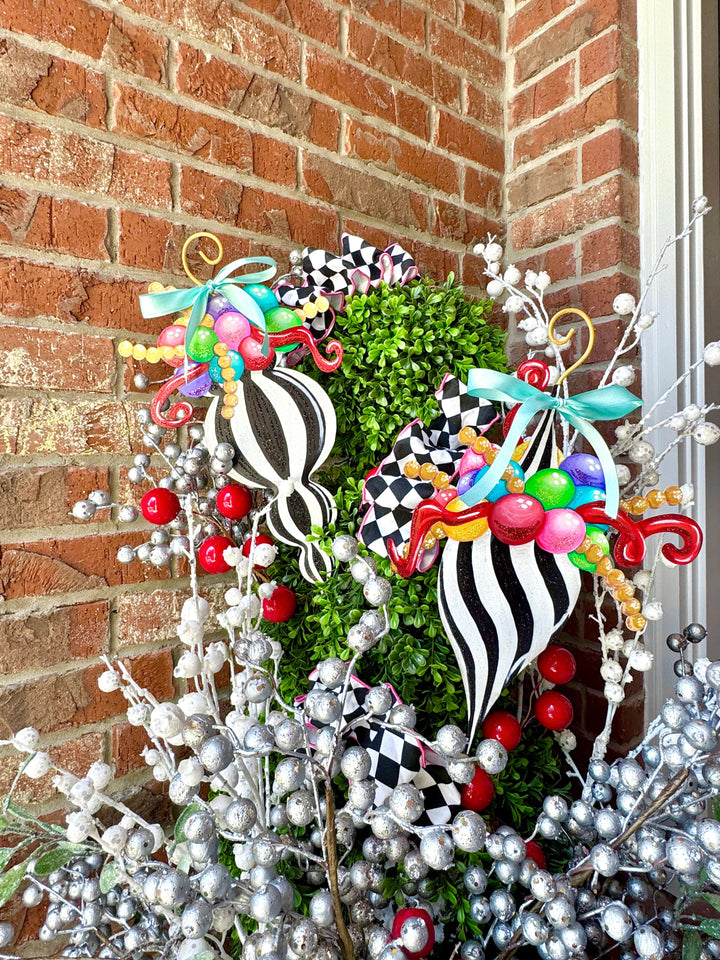 The Round Top Collection | Small Merry &amp; Bright Finial Ornaments Set of 2