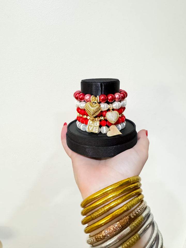 BuDhaGirl | Pearl White Pave Heart Bracelet