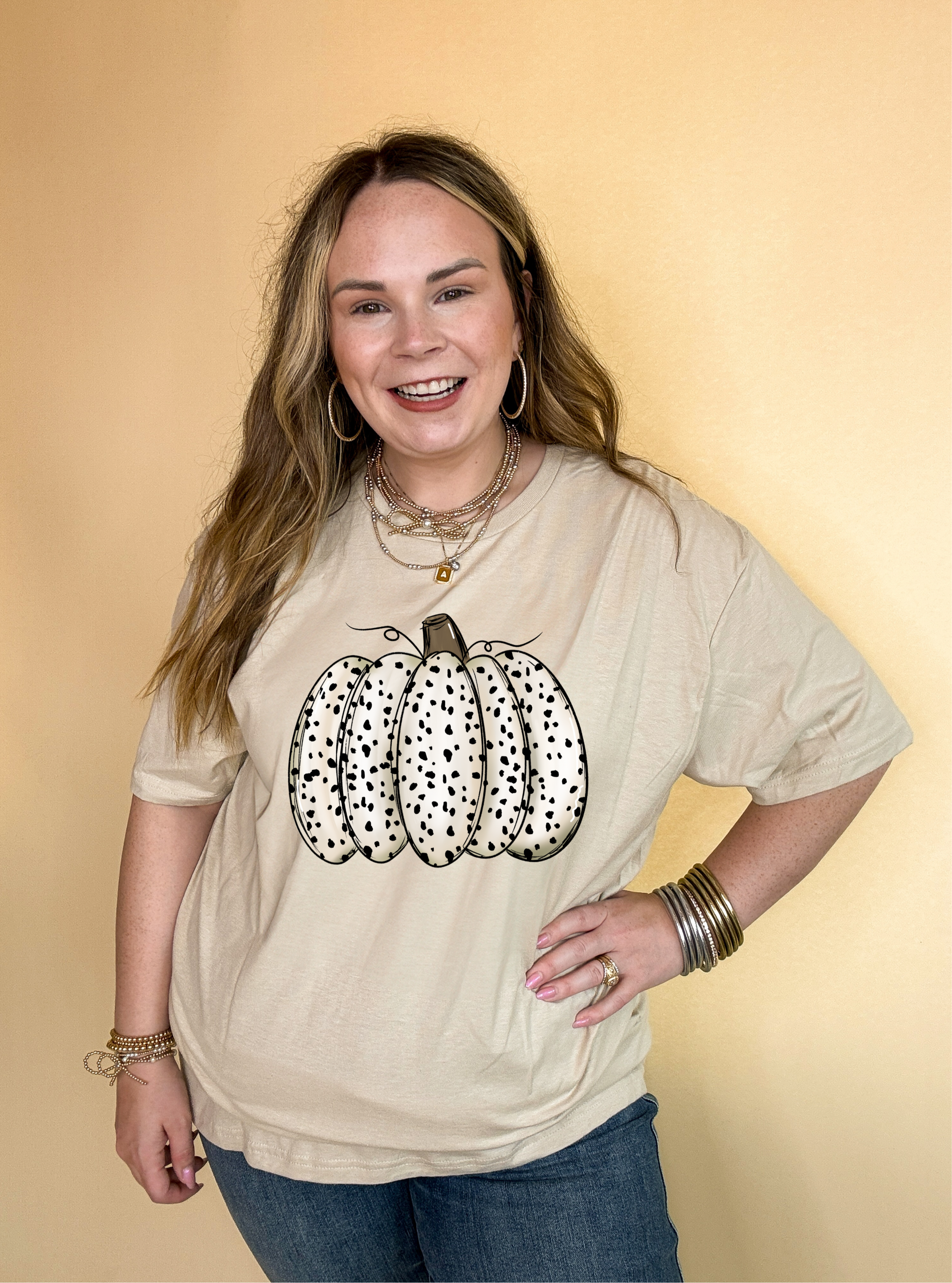 Online Exclusive | Spotted Harvest Pumpkin Graphic Tee in Multiple Color Options