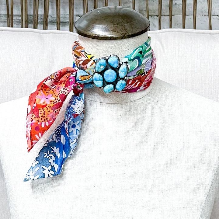 XOXO Art &amp; Co | Vintage Feedsack Shorty Wild Rag Scarf in Multicolor