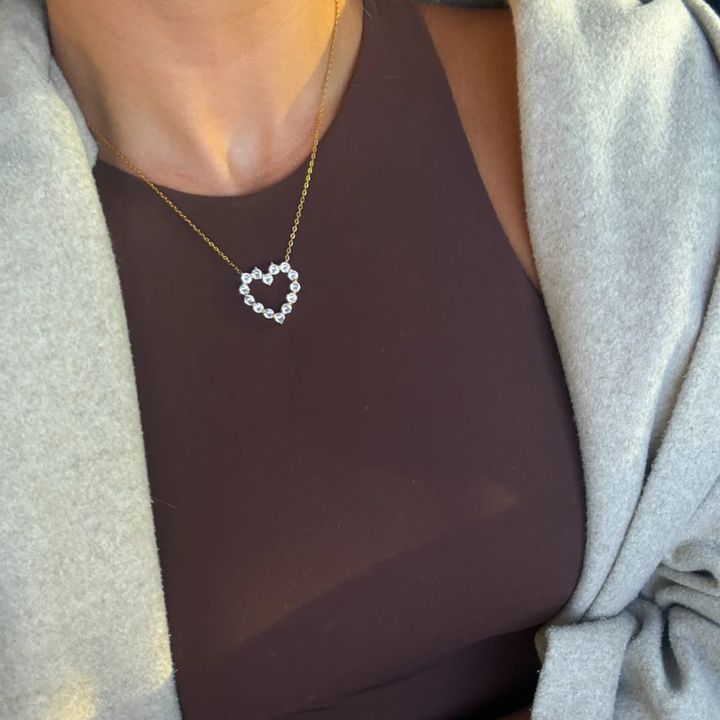 CHANSUTT PEARLS | Diamond Heart Necklace in Gold