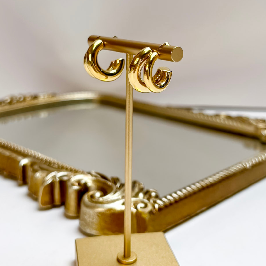 CHANSUTT PEARLS | Jordan Double Hoop Earrings in Gold