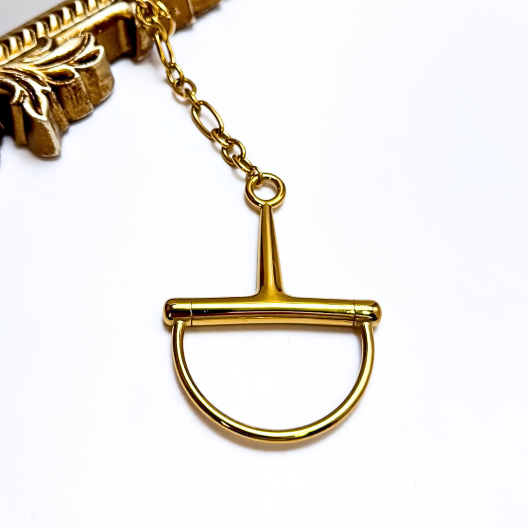 CHANSUTT PEARLS | Large Horsebit Adjustable Chain Necklace in Gold