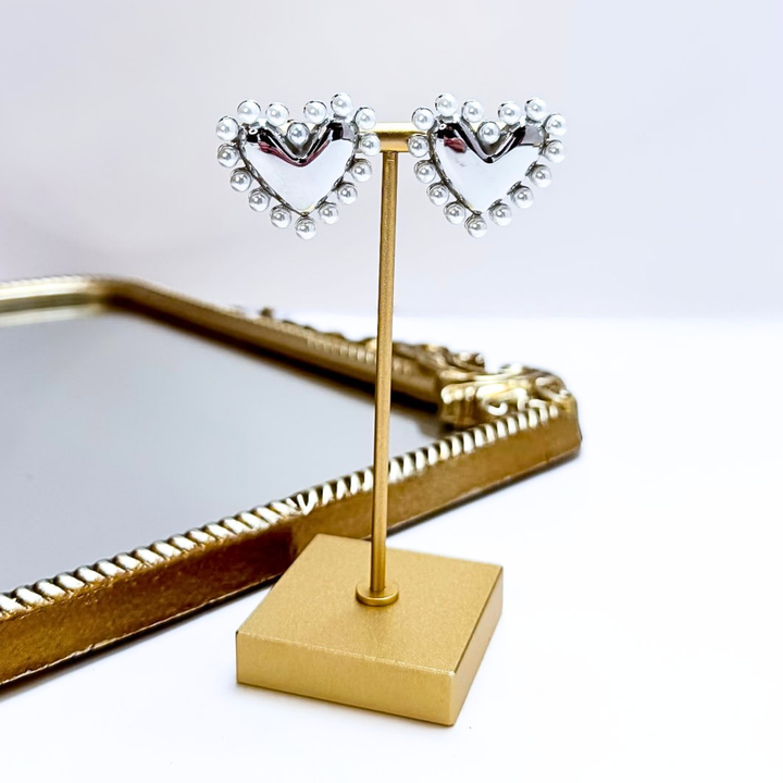 CHANSUTT PEARLS | Pearls of Love Heart and Pearl Earrings in Silver