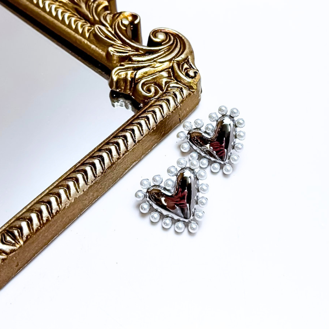 CHANSUTT PEARLS | Pearls of Love Heart and Pearl Earrings in Silver