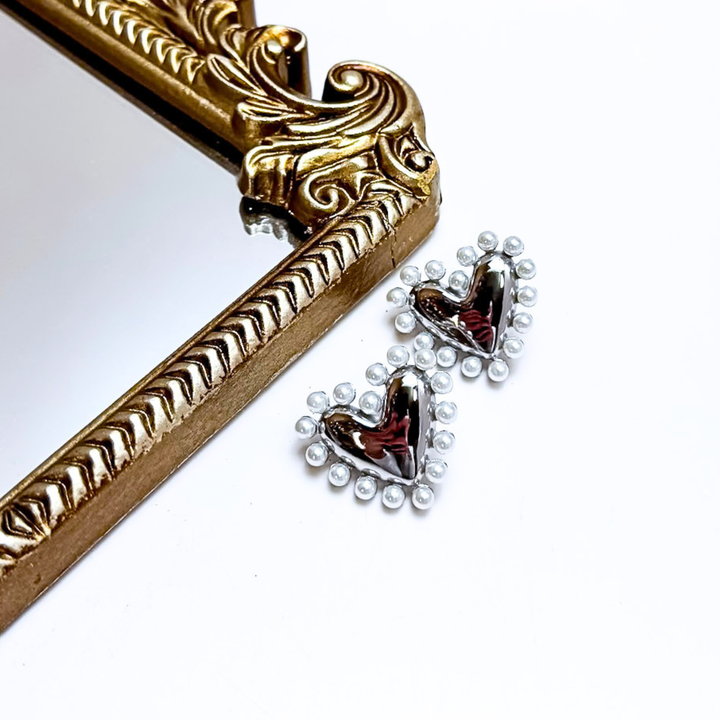 CHANSUTT PEARLS | Pearls of Love Heart and Pearl Earrings in Silver