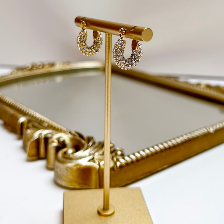 CHANSUTT PEARLS | Small Diamond Hoops in Gold