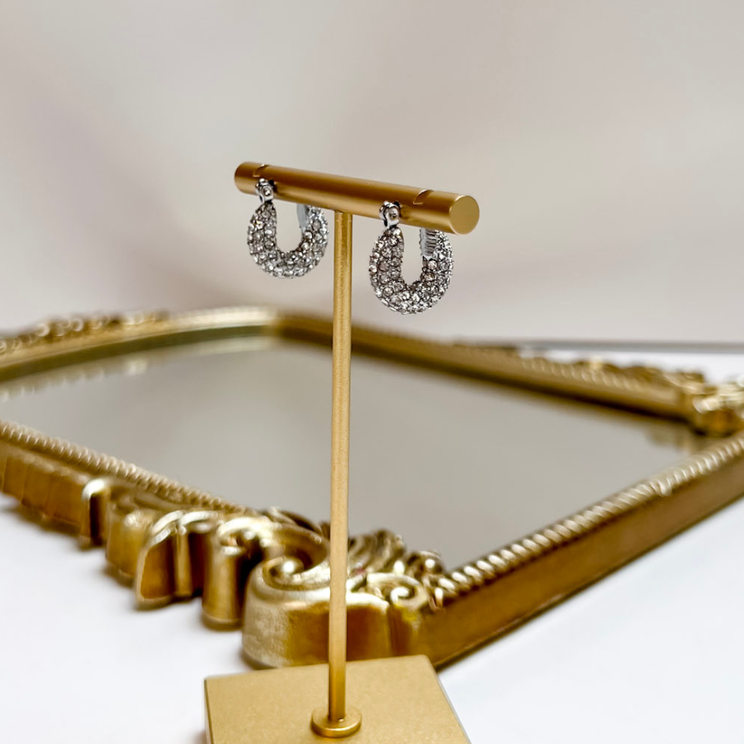 CHANSUTT PEARLS | Small Diamond Hoops in Silver