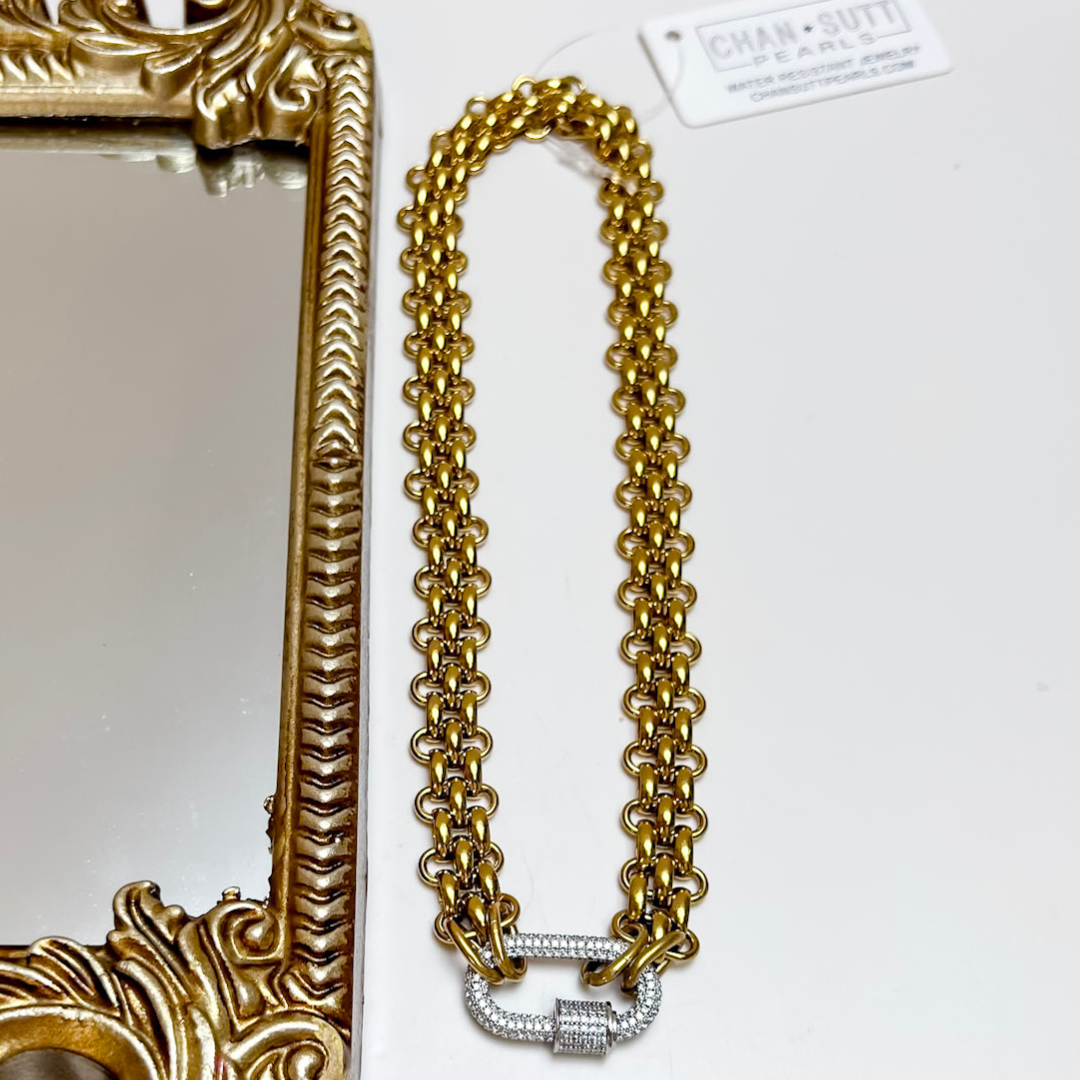 CHANSUTT PEARLS | The Kristi Chain Necklace with Silver Pendant in Gold