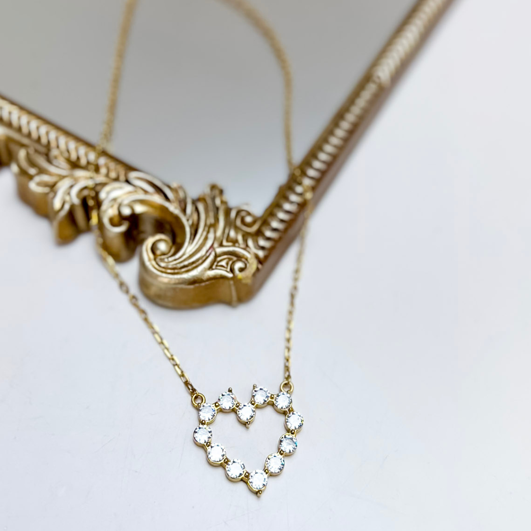 CHANSUTT PEARLS | The Large Diamond Heart Necklace in Gold
